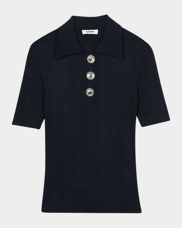 Ory Ribbed Polo Sweater
